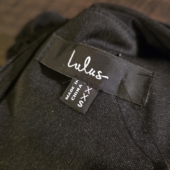 Lulus Impressive Flirt Black Mesh Ruched Mock Neck Midi Dress XXS - Picture 7 of 11